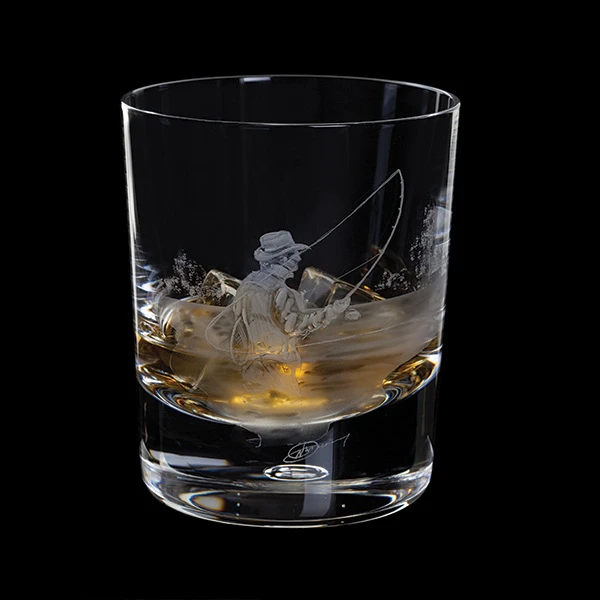 Hand Engraved Fly Fisherman Tumbler 4 Hand Engraved Fly Fisherman Tumbler - Image 2