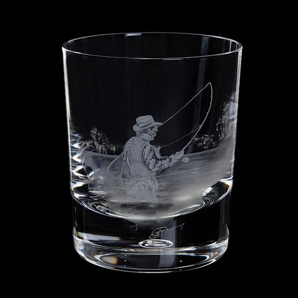 Hand Engraved Fly Fisherman Tumbler 3 Hand Engraved Fly Fisherman Tumbler
